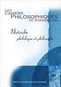 Couverture du n° 40 des Cahiers philosophiques de Strasbourg